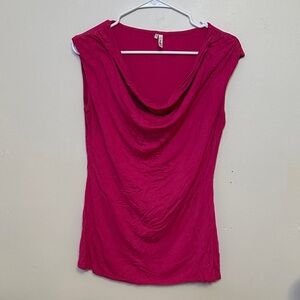 Studio Y Women's Pink Drape Neck Top